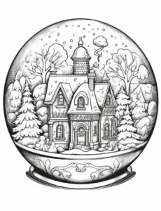 Free Snow Globe Picture To Color In