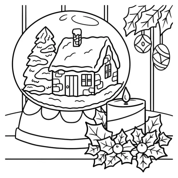 Free Snow Globe Picture To Color In