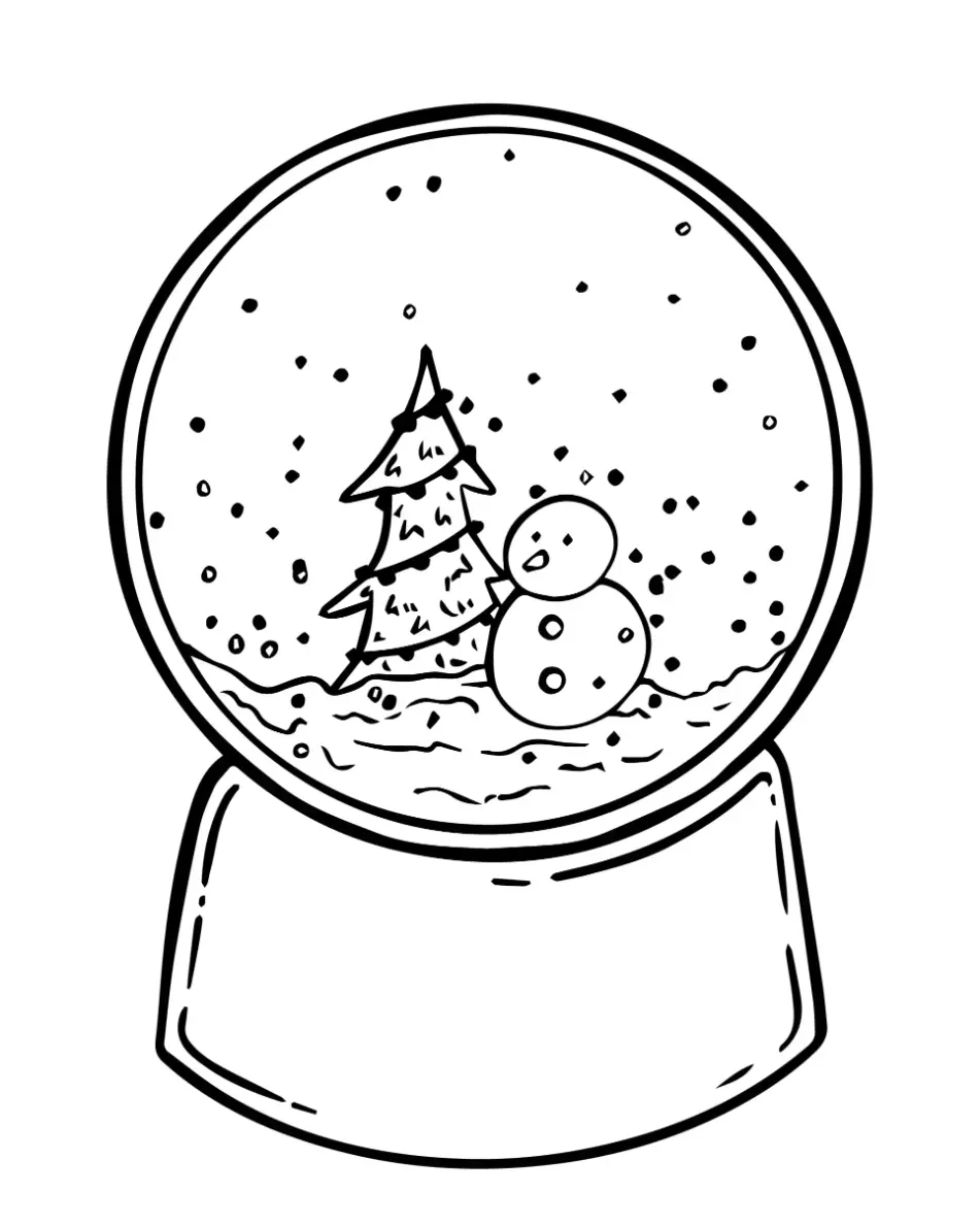 Free Snow Globe Picture To Color In