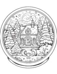 Free Snow Globe Picture To Color In