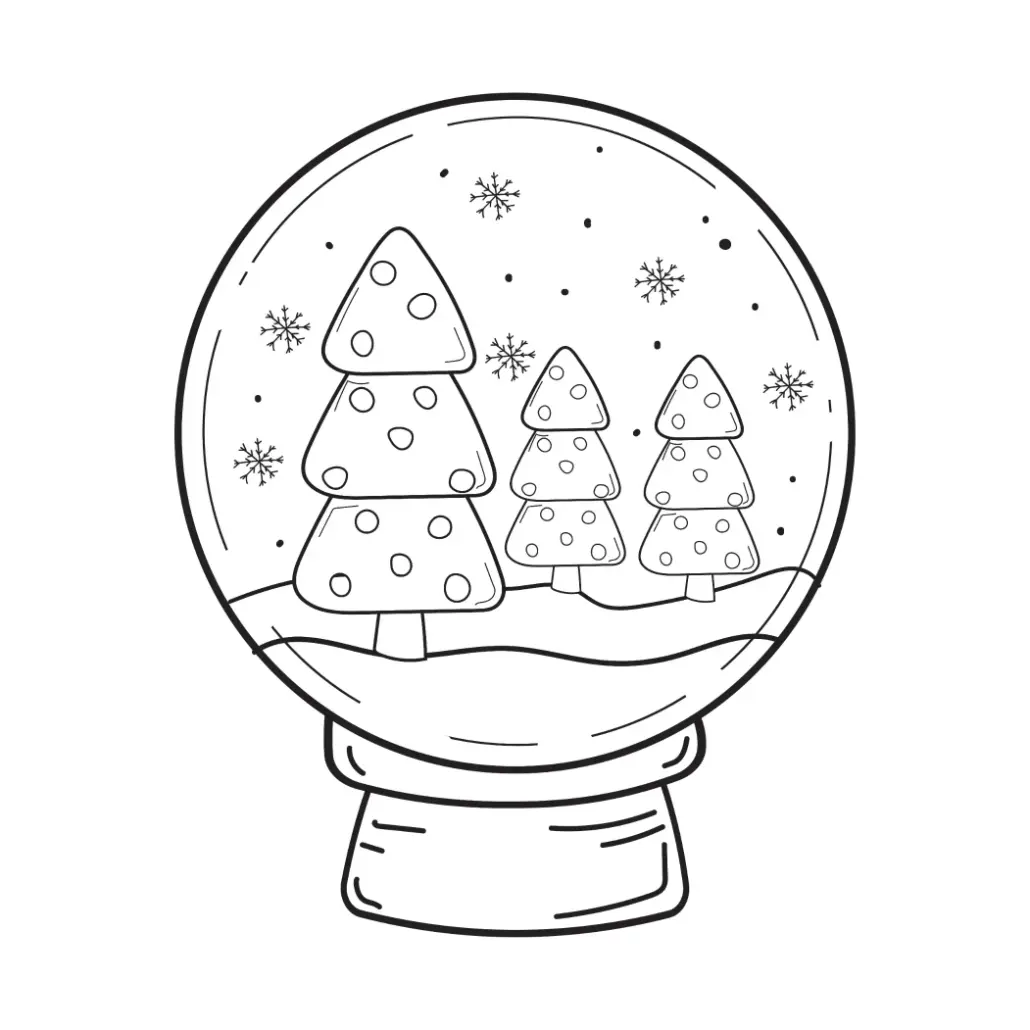 Free Snow Globe Picture To Color In