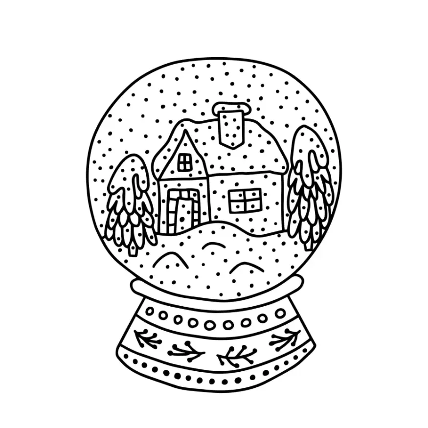 Free Snow Globe Picture To Color In