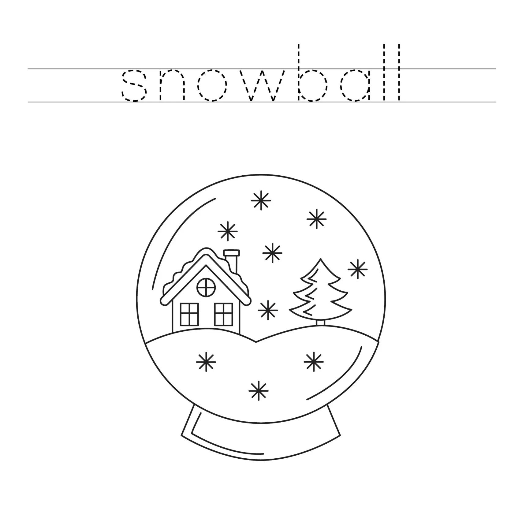 Free Snow Globe Picture To Color In