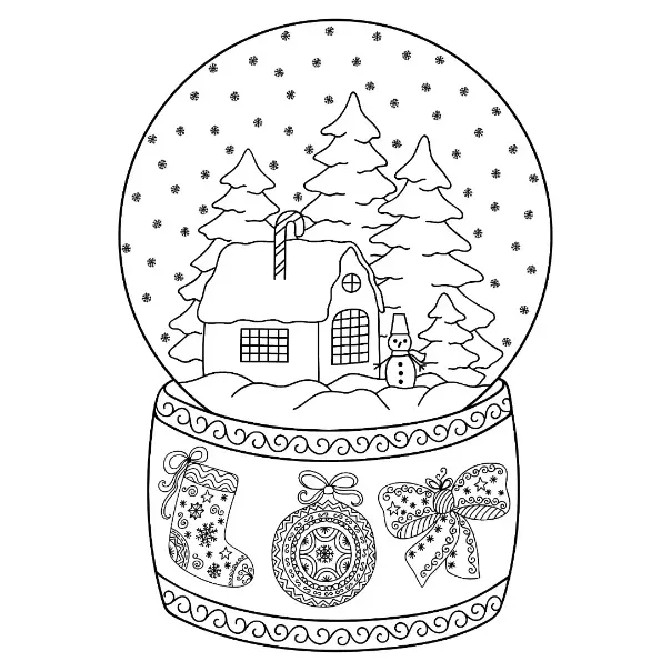 Free Snow Globe Picture To Color In