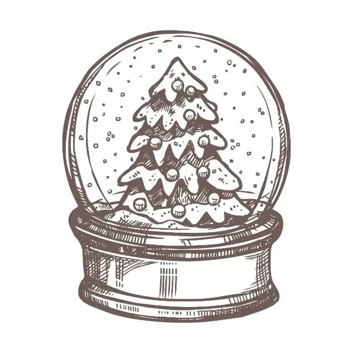Free Snow Globe Picture To Color In