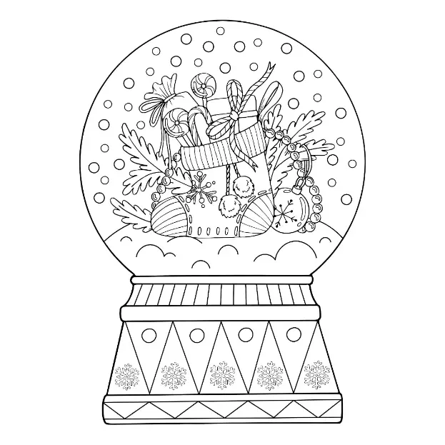 Free Snow Globe Picture To Color In