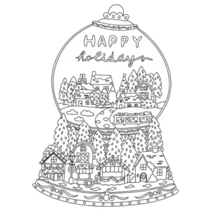 Free Snow Globe Picture To Color In