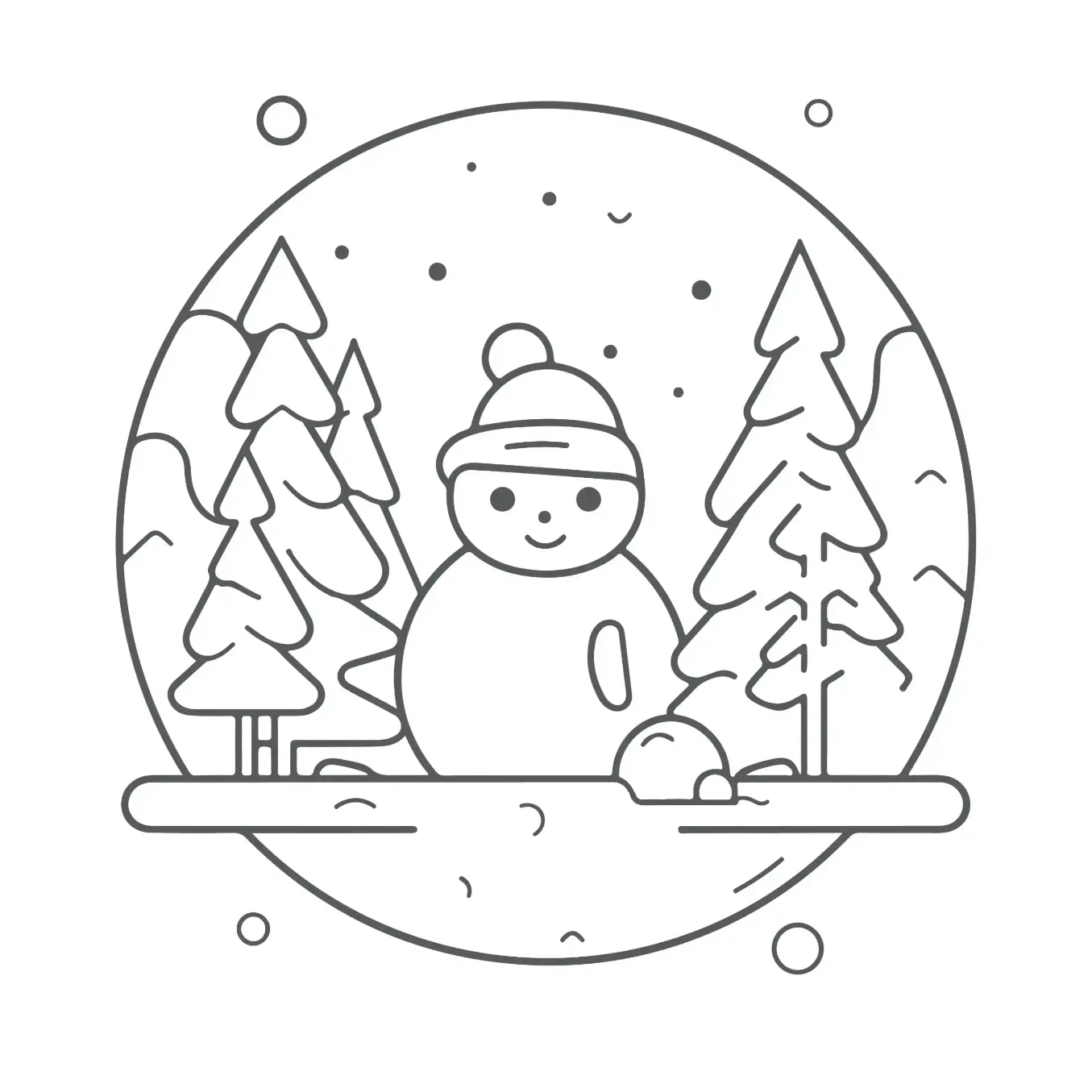 Free Snow Globe Picture To Color In