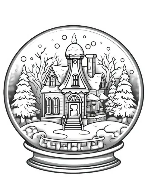 Free Snow Globe Picture To Color In