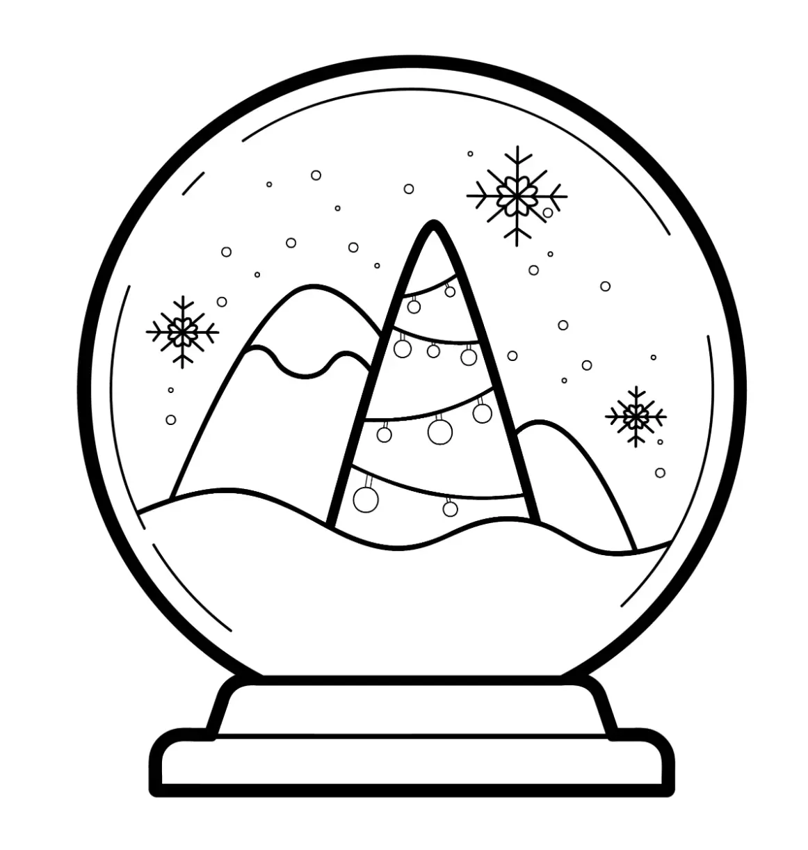 Free Snow Globe Picture To Color In