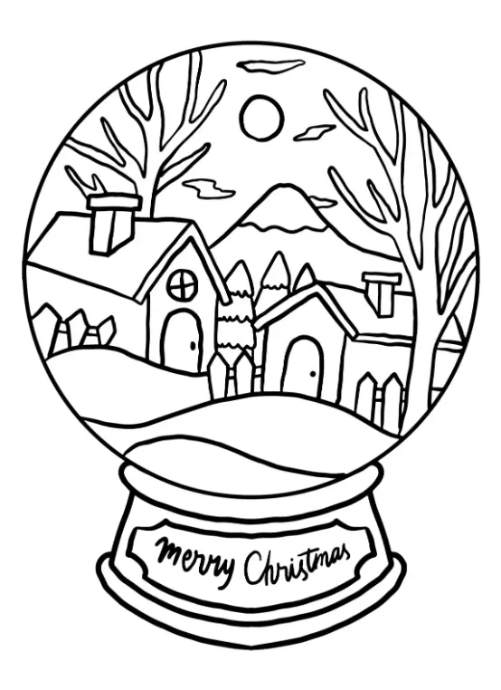 Free Snow Globe Picture To Color In