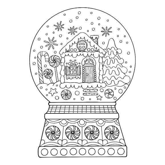 Free Snow Globe Picture To Color In