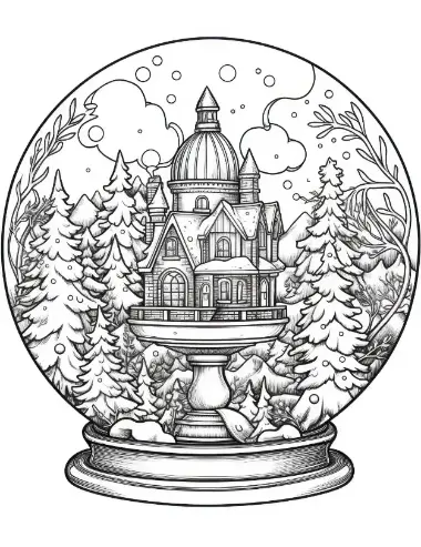 Free Snow Globe Picture To Color In