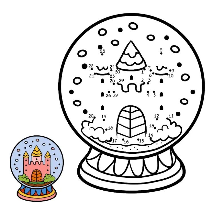 Free Snow Globe Picture To Color In