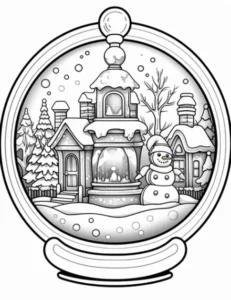 Free Snow Globe Picture To Color In