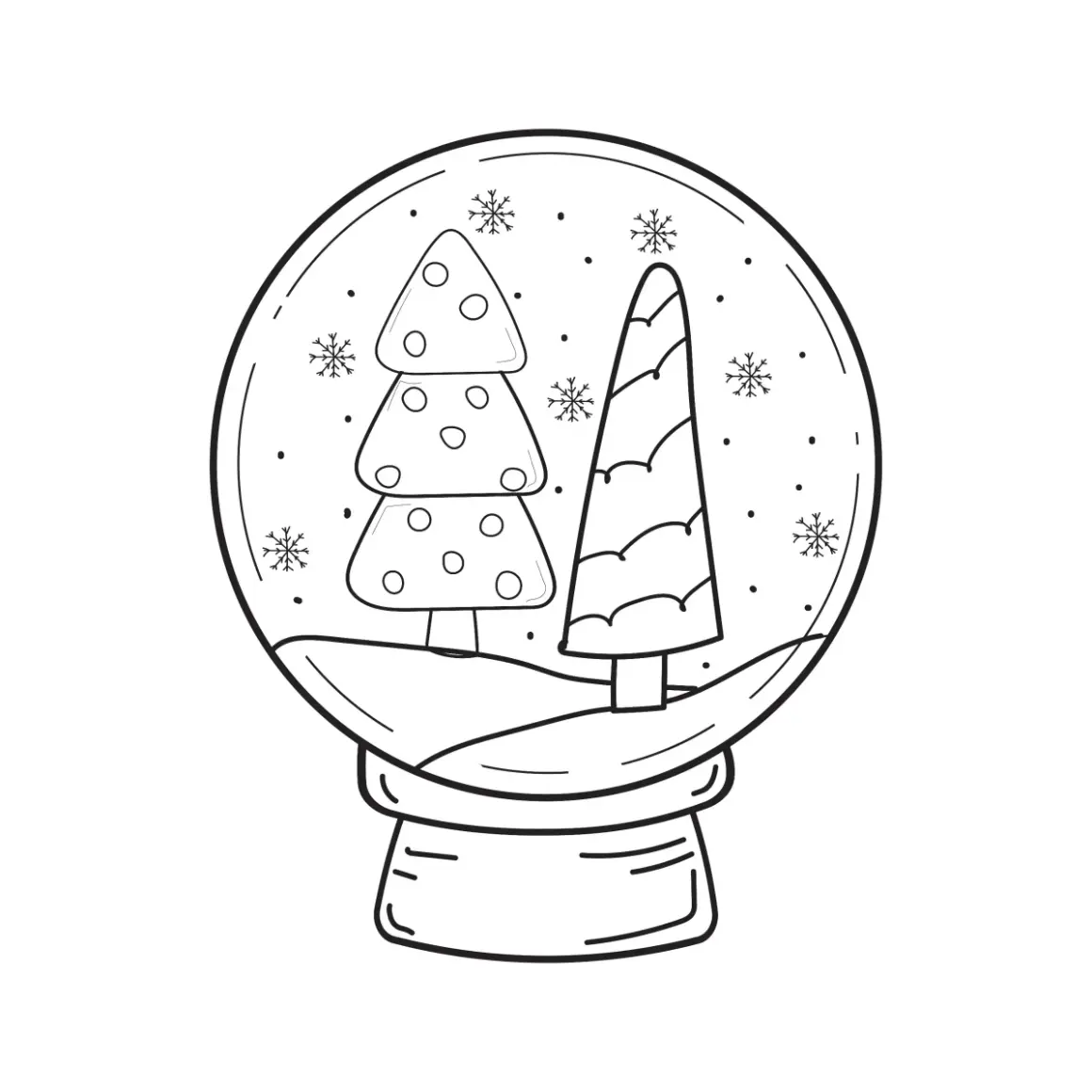 Free Snow Globe Picture To Color In