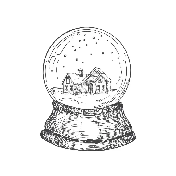 Free Snow Globe Picture To Color In