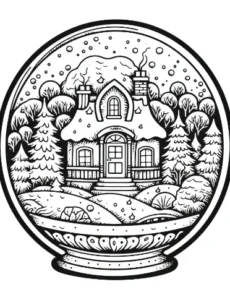 Free Snow Globe Picture To Color In
