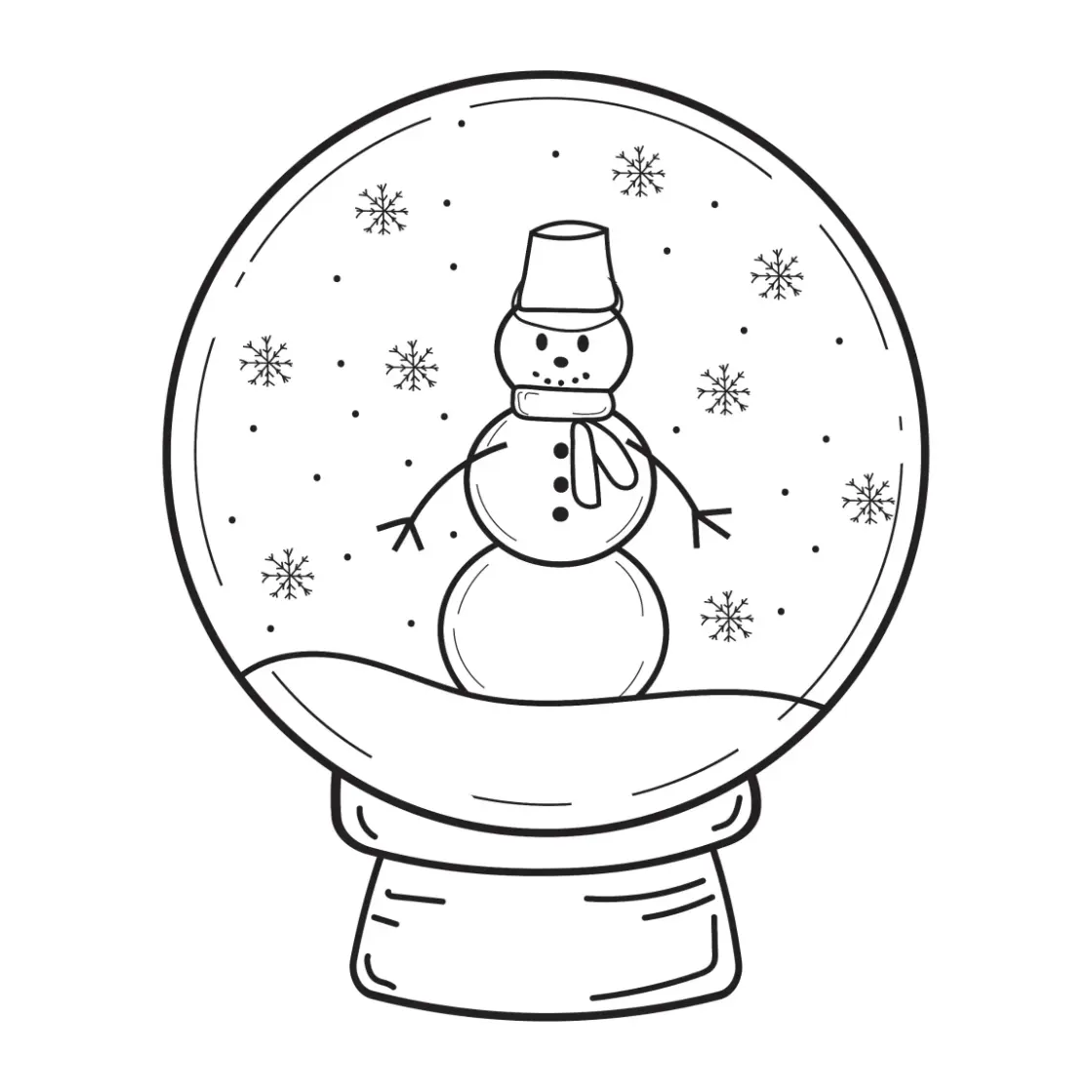 Free Snow Globe Picture To Color In