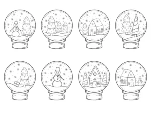 Free Snow Globe Picture To Color In