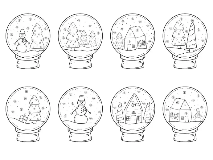 Free Snow Globe Picture To Color In