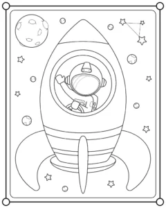 Free Space And Planets Picture To Color In