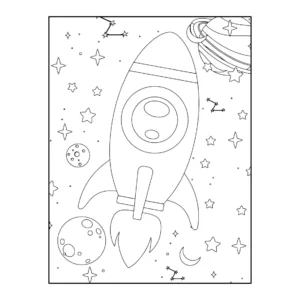 Free Space And Planets Picture To Color In