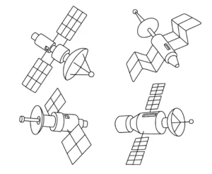 Free Space And Planets Picture To Color In
