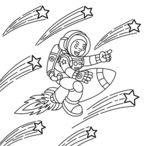 Free Space And Planets Picture To Color In