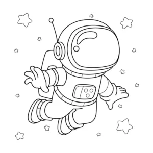 Free Space And Planets Picture To Color In