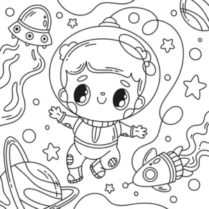 Free Space And Planets Picture To Color In