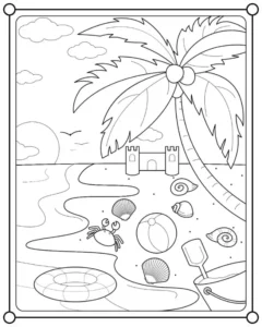 Free Summer Picture To Color In