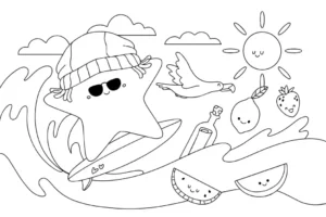 Free Summer Picture To Color In
