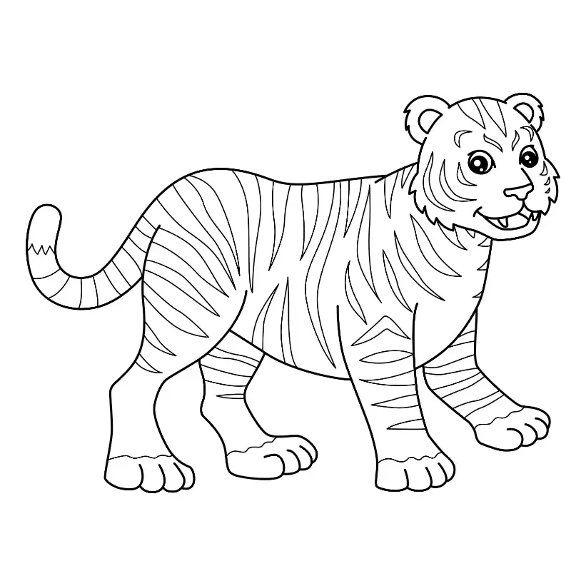 Free Tiger Picture To Color In