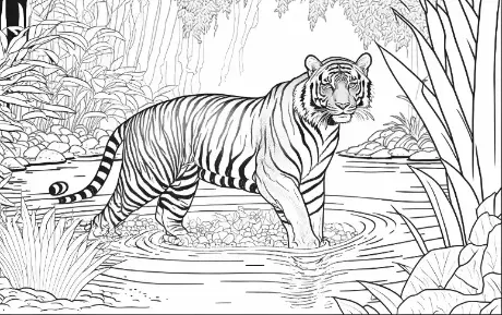 Free Tiger Picture To Color In