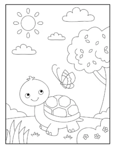 Free Turtle Picture To Color In