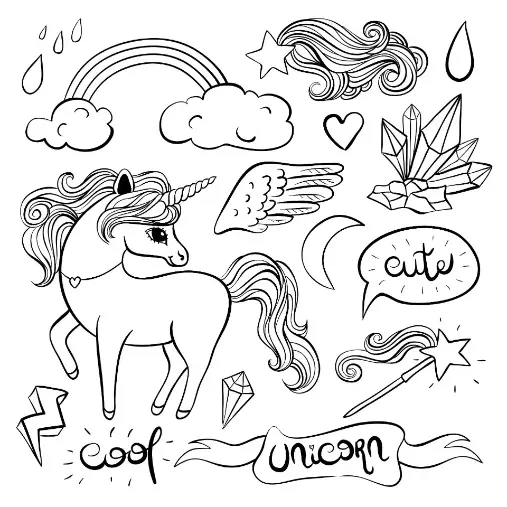 Free Unicorn Picture To Color In