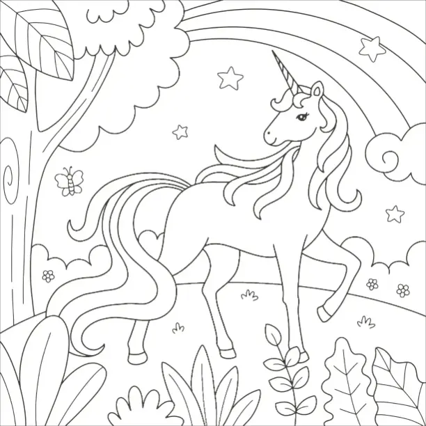 Free Unicorn Picture To Color In