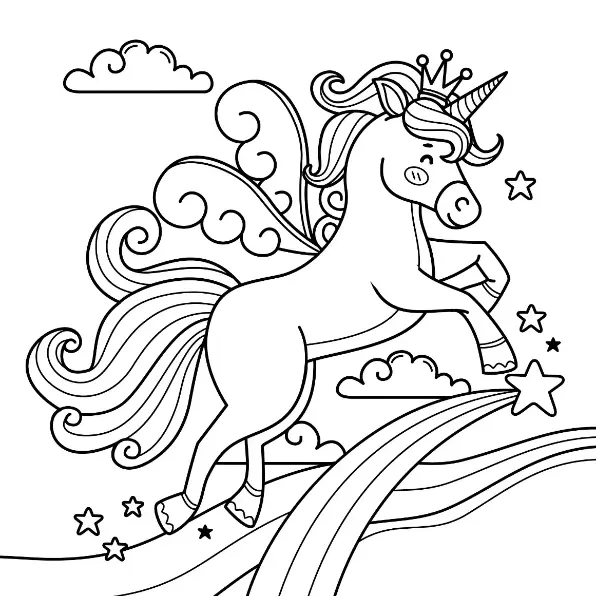 Free Unicorn Picture To Color In