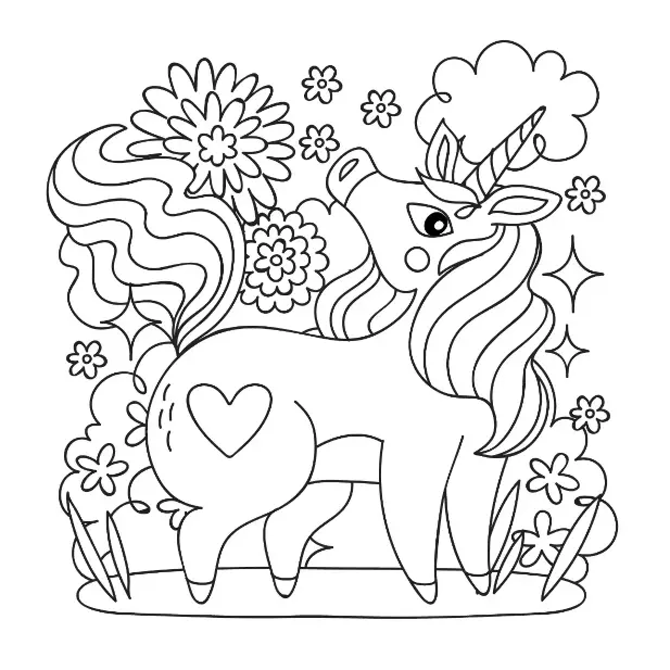 Free Unicorn Picture To Color In