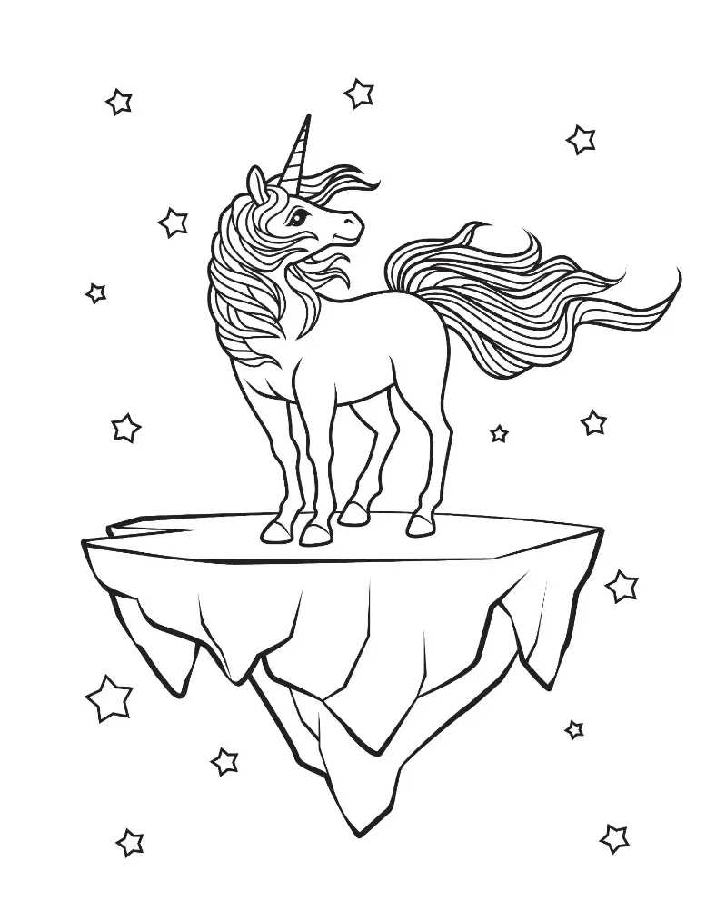 Free Unicorn Picture To Color In