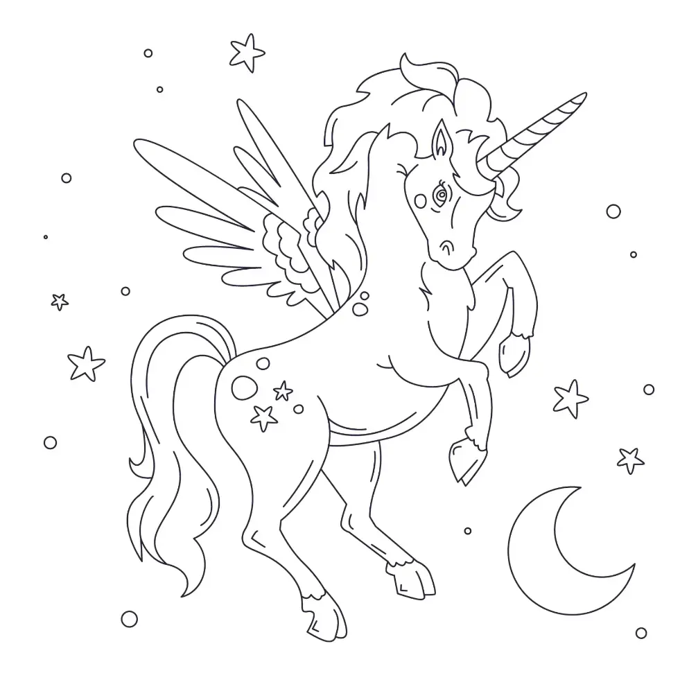 Free Unicorn Picture To Color In