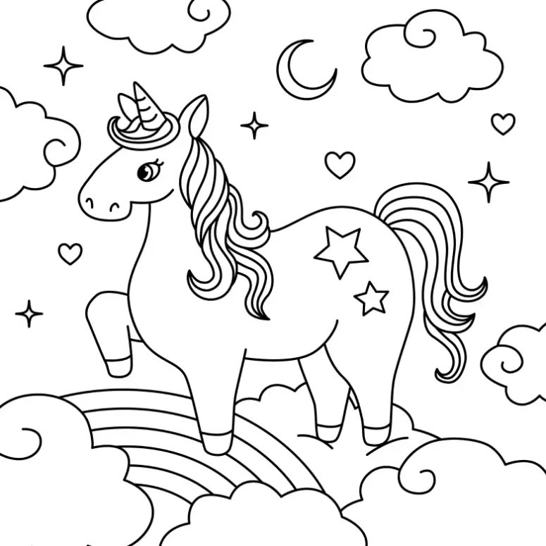 Free Unicorn Picture To Color In