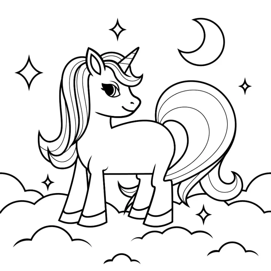 Free Unicorn Picture To Color In