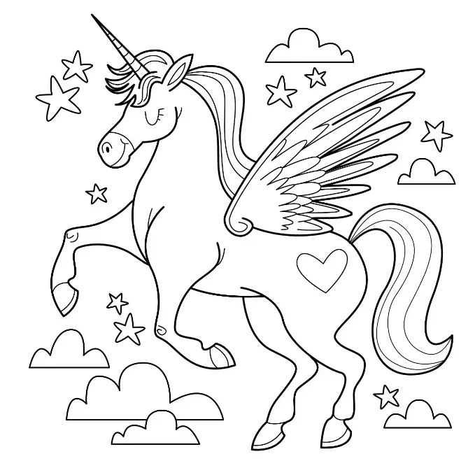 Free Unicorn Picture To Color In
