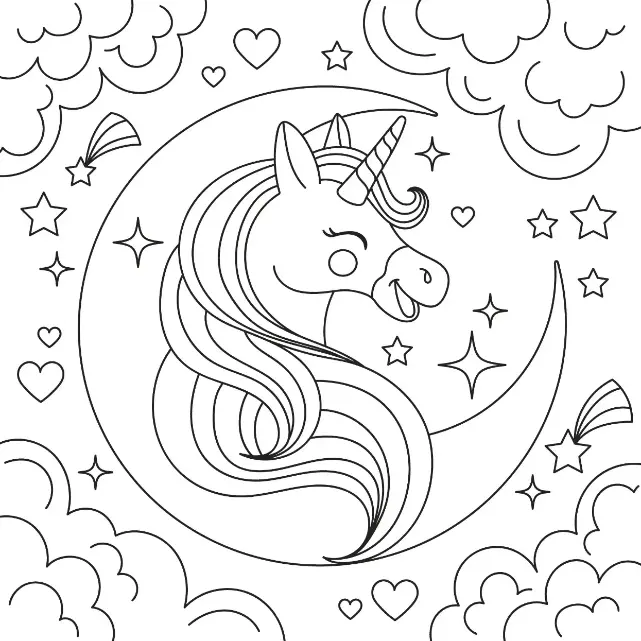 Free Unicorn Picture To Color In
