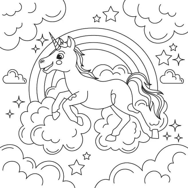 Free Unicorn Picture To Color In