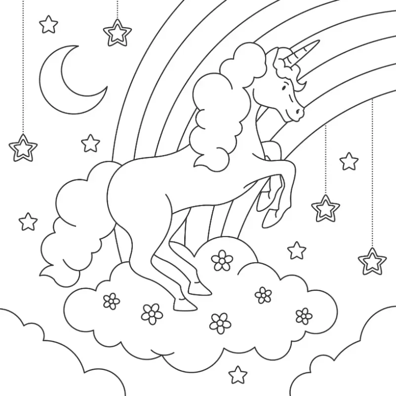 Free Unicorn Picture To Color In