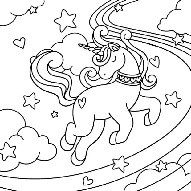 Free Unicorn Picture To Color In