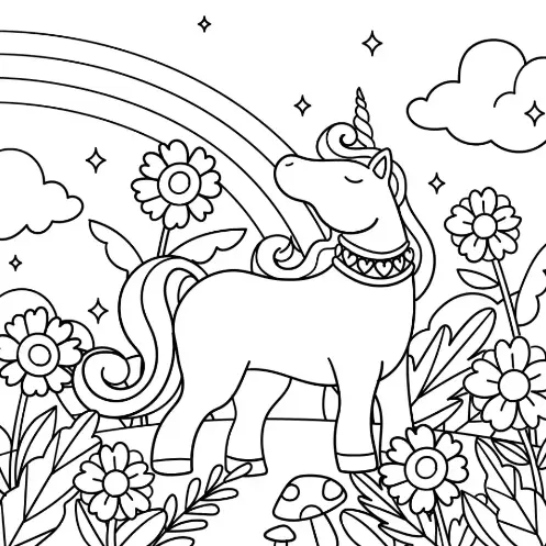 Free Unicorn Picture To Color In
